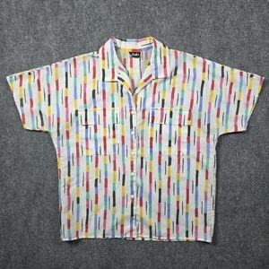 Vintage 90s Abstract Brushstroke Button Up Fits Large Alais